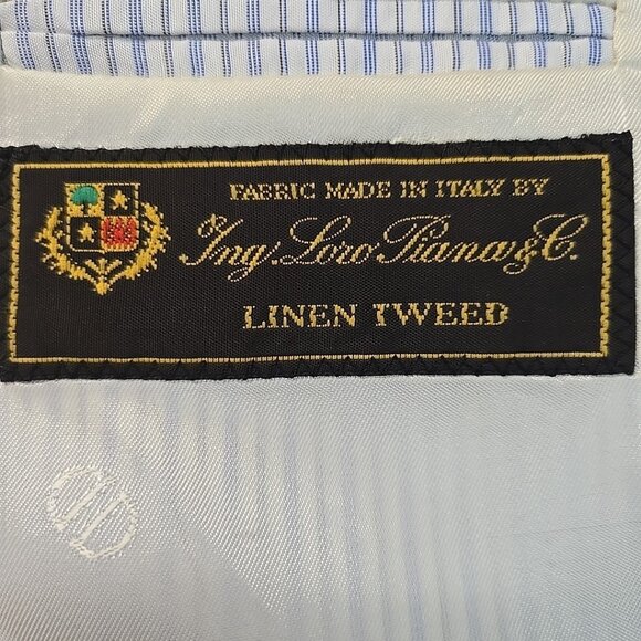 David Donahue Loro Piana Linen Tweed Blazer Mens Size 48 Semi Unstructured - Picture 11 of 13